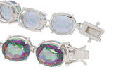 Purple Mystic Topaz Sterling Silver Bracelet showcasing vibrant gemstones and secure clasp, perfect for elegant style.